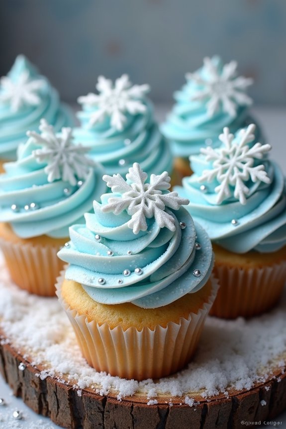 winter themed festive cupcakes
