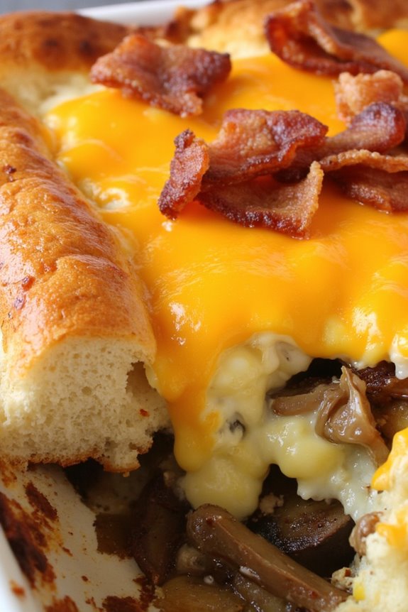 cheesy bacon mushroom casserole