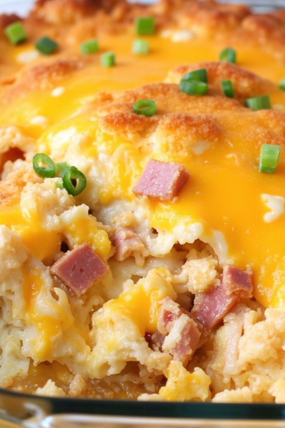cheesy ham breakfast casserole