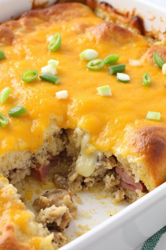 cheesy ham mushroom casserole