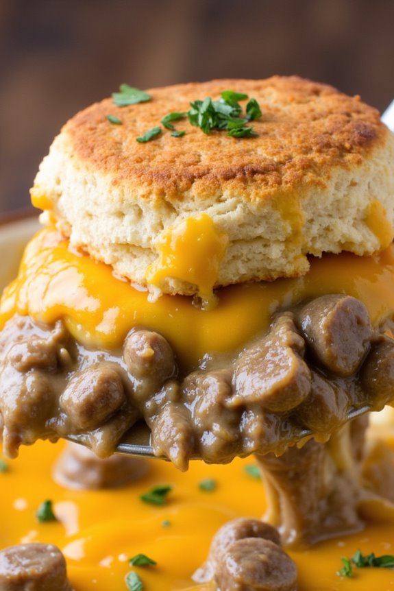 cheesy sausage gravy casserole