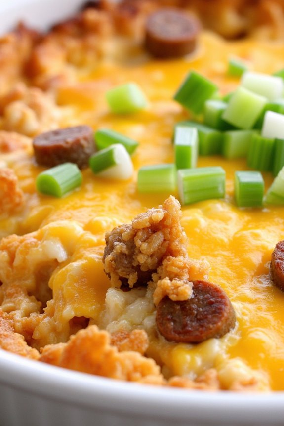 cheesy sausage hash brown casserole