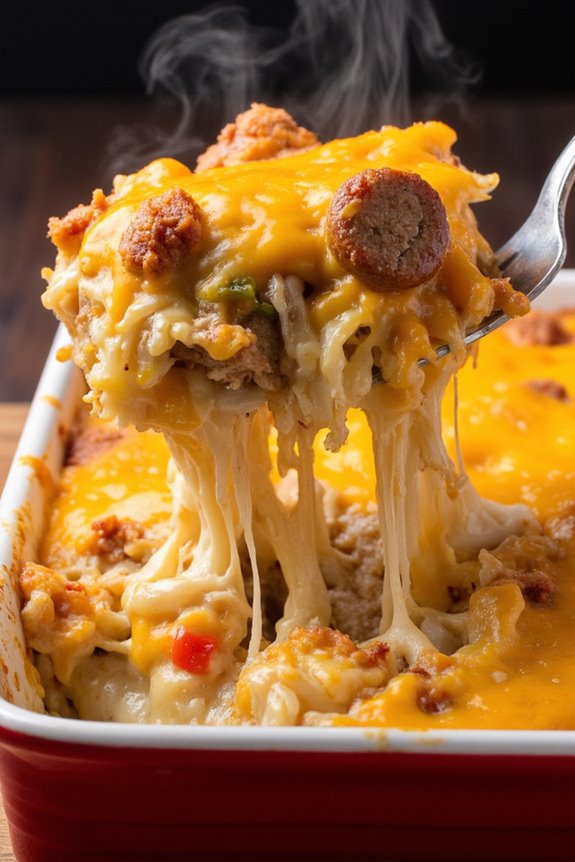 cheesy sausage hashbrown casserole