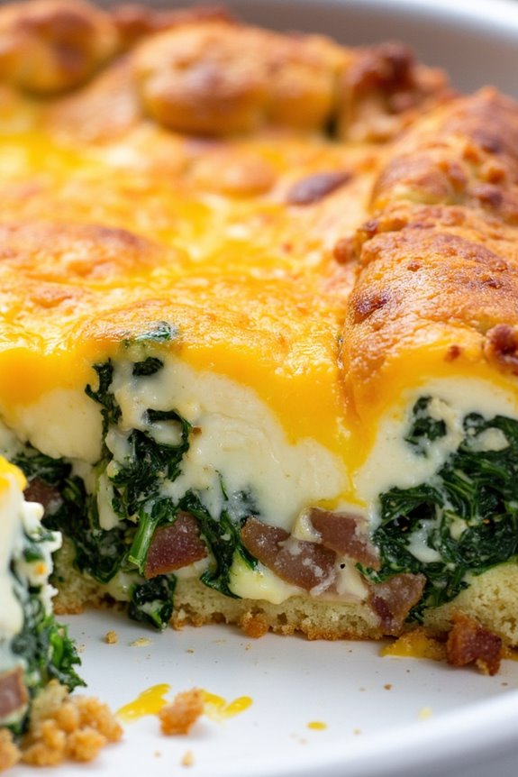 cheesy spinach bacon casserole