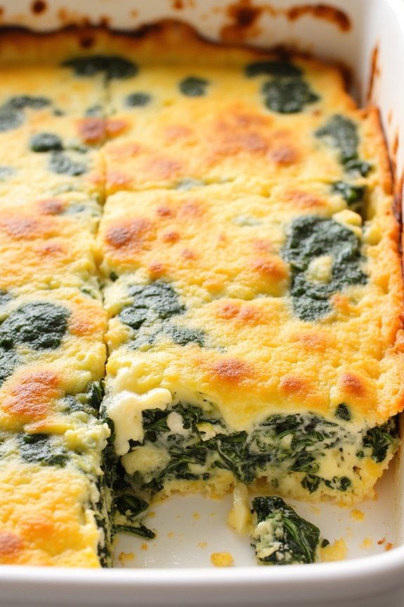 creamy spinach egg casserole
