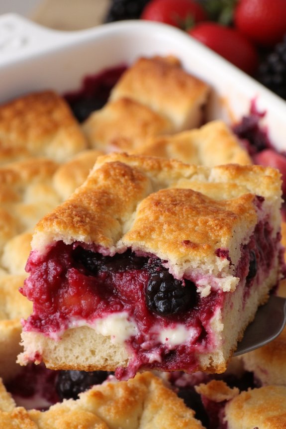 delicious berry cream cheese casserole