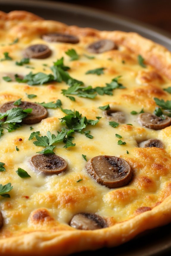 delicious mushroom swiss frittata