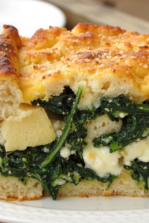 easter spinach feta strata