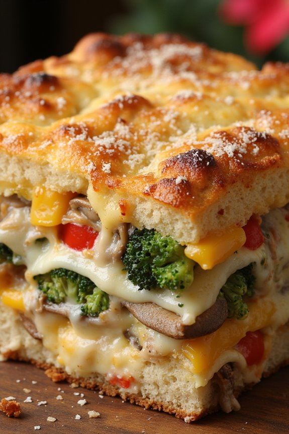 festive vegetable cheese strata