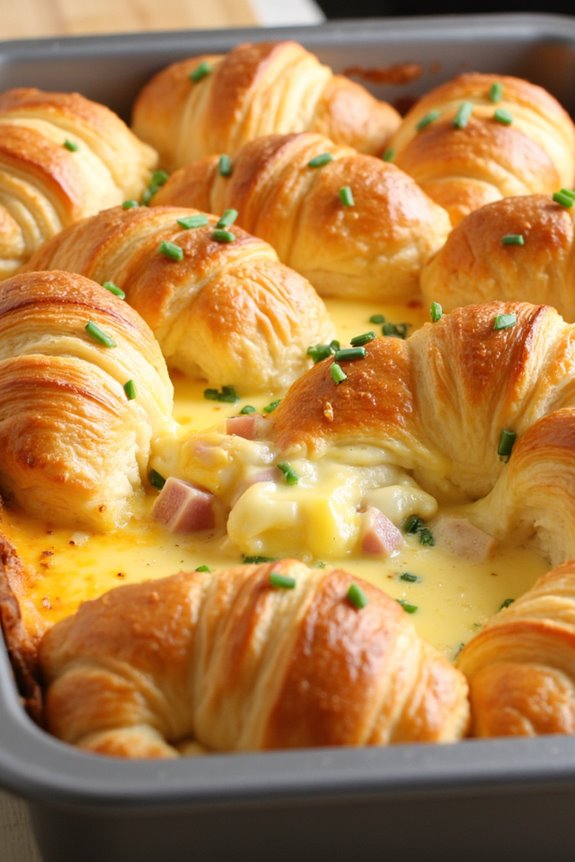 flaky croissant ham casserole