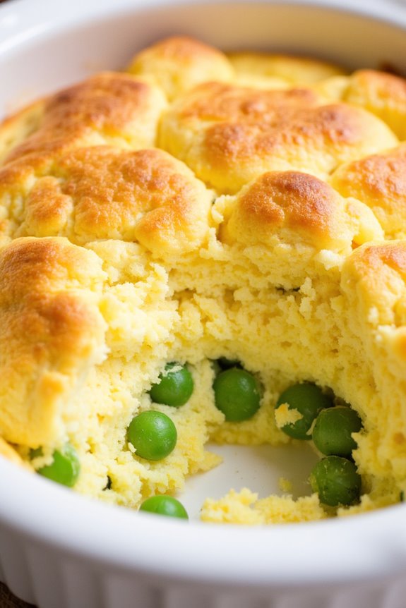 fluffy green pea souffl