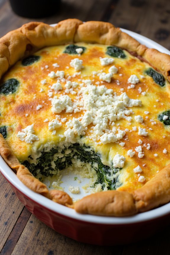 fluffy spinach feta breakfast bake