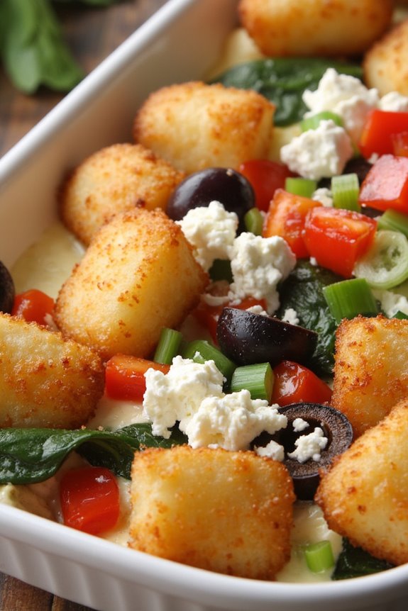 greek tater tot casserole
