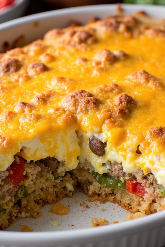 hearty cheesy breakfast casserole