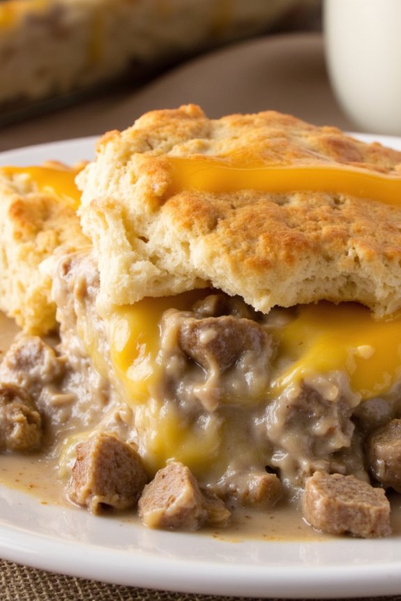 hearty sausage biscuit casserole