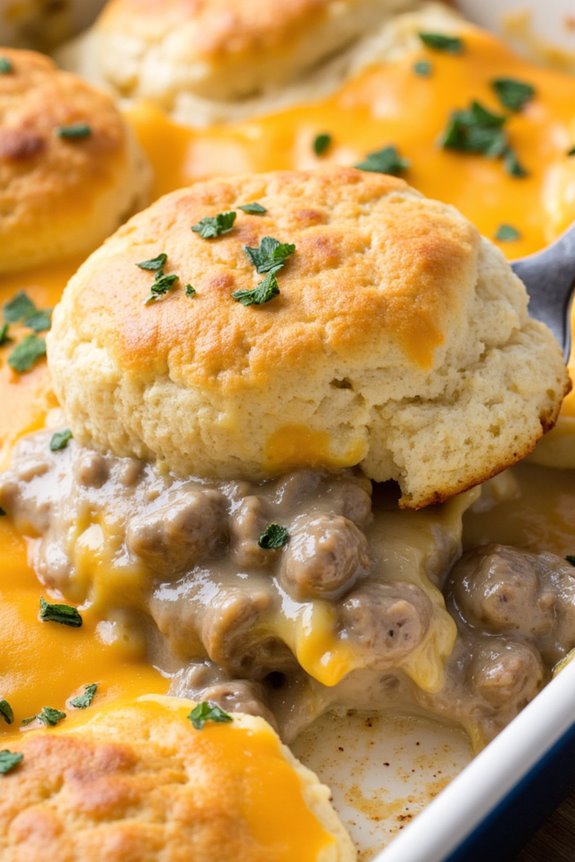herb infused sausage gravy casserole