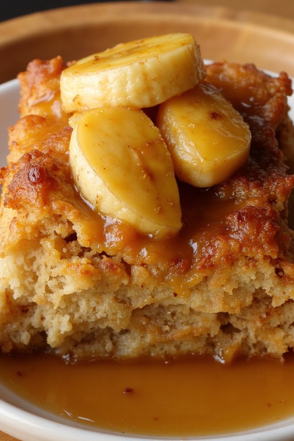 indulgent banana bread pudding