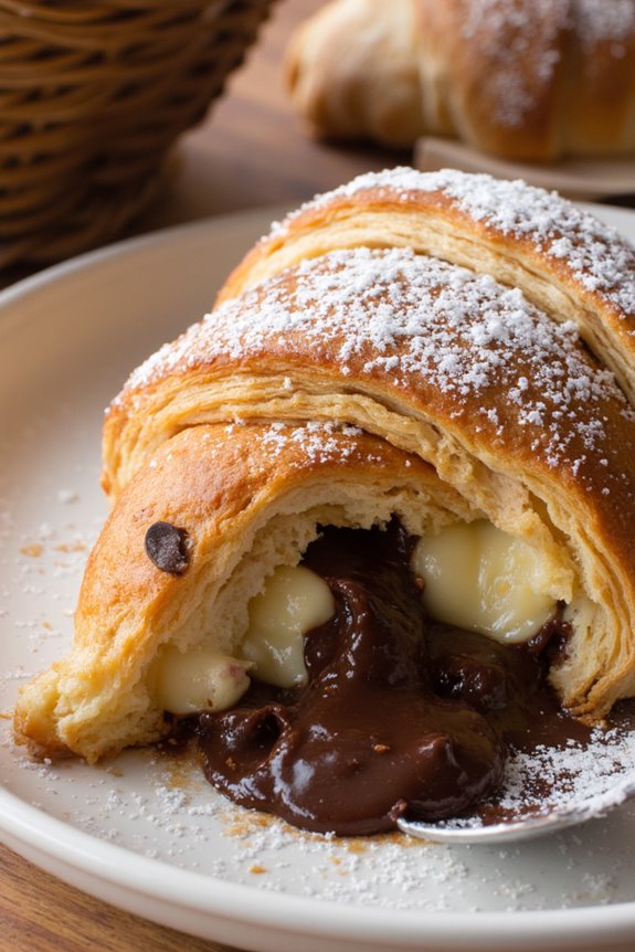 indulgent chocolate croissant casserole