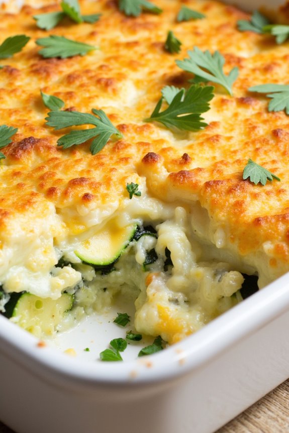 low carb zucchini cheese casserole