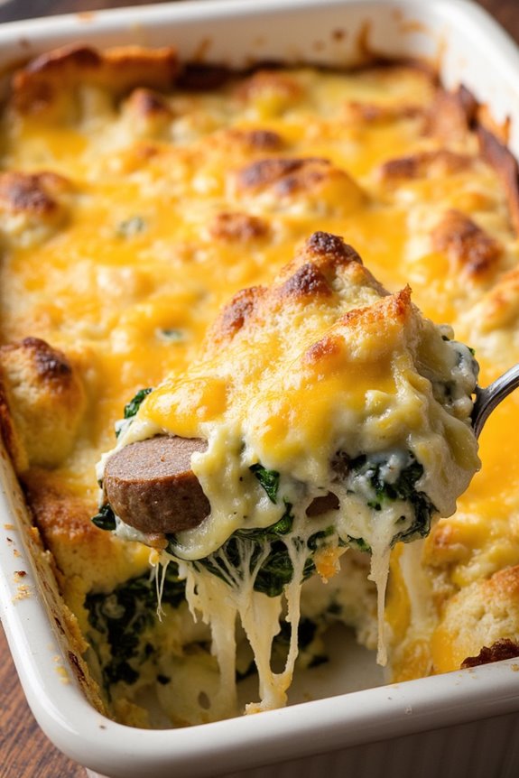 make ahead sausage spinach casserole
