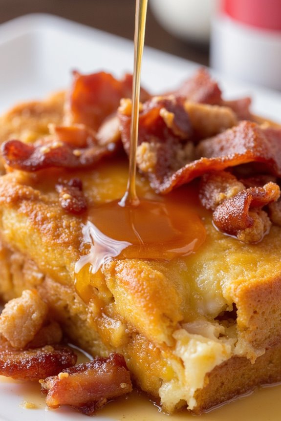 maple bacon custard breakfast bake