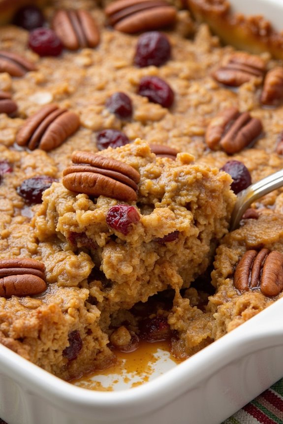 maple pecan oatmeal casserole