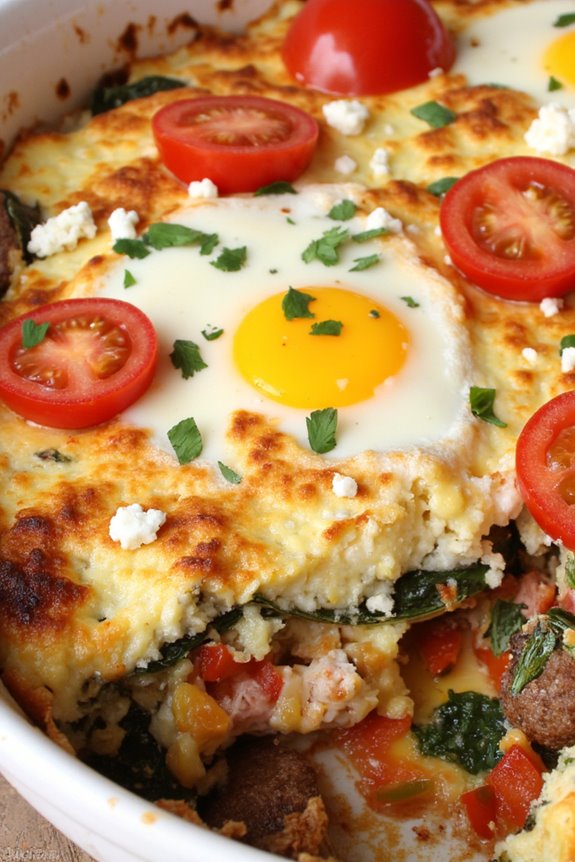 mediterranean sausage feta casserole