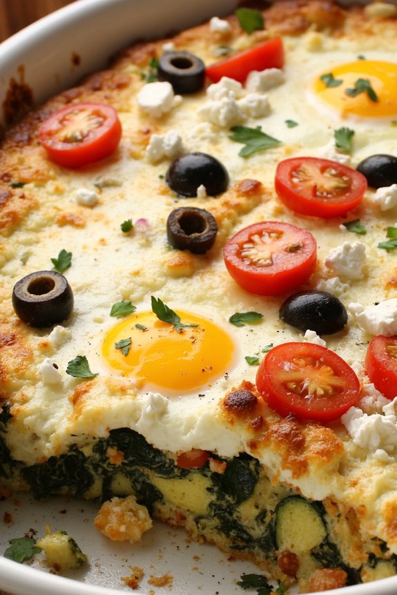 mediterranean veggie egg casserole