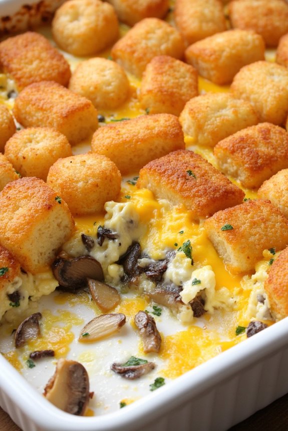 mushroom herb tater tot casserole