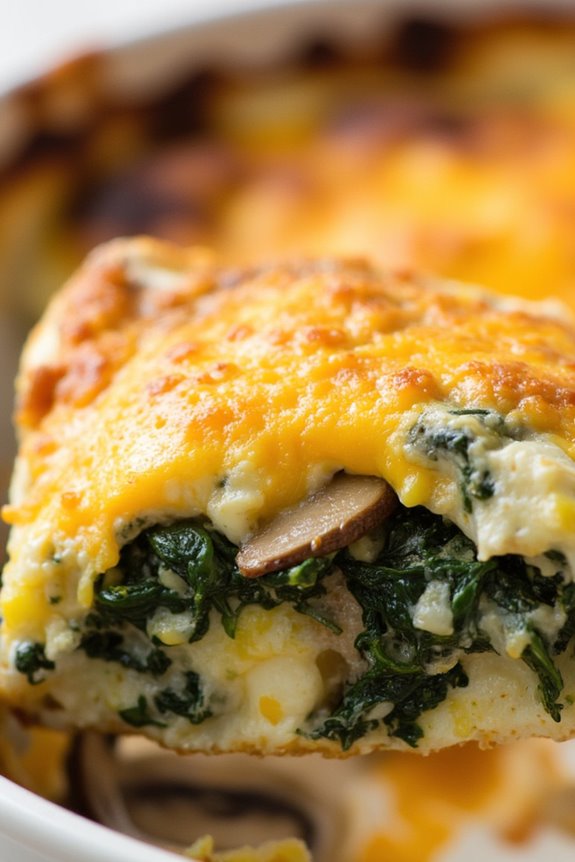 mushroom spinach breakfast casserole