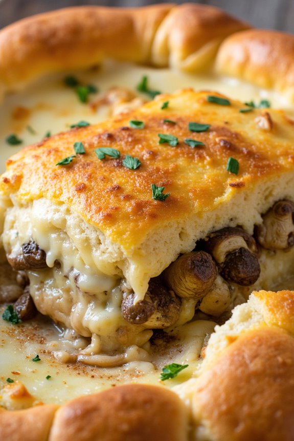 mushroom swiss breakfast casserole