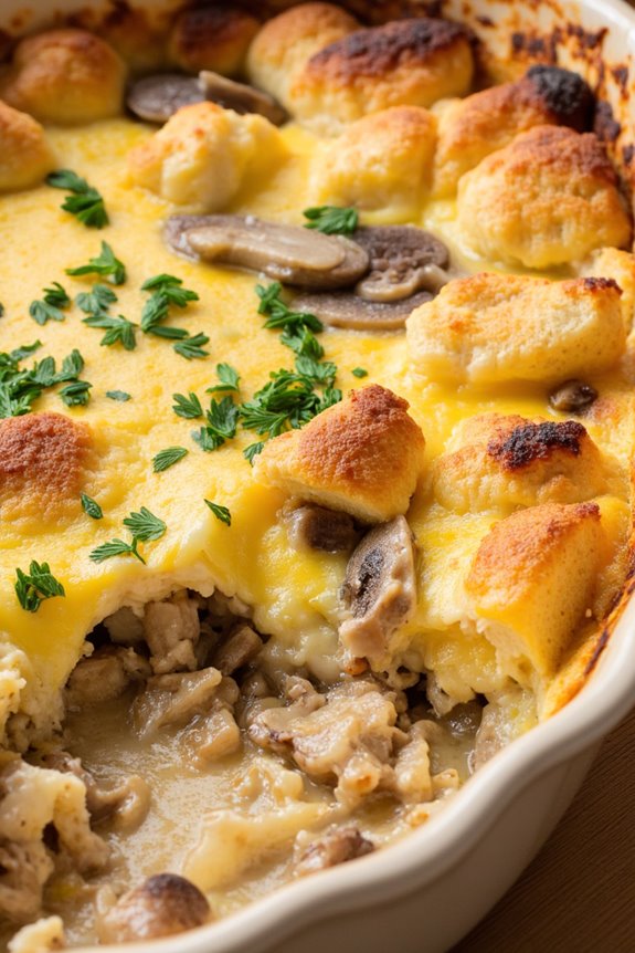 mushroom swiss cheese casserole