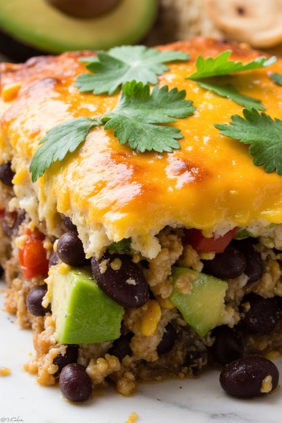 nutritious avocado black bean casserole