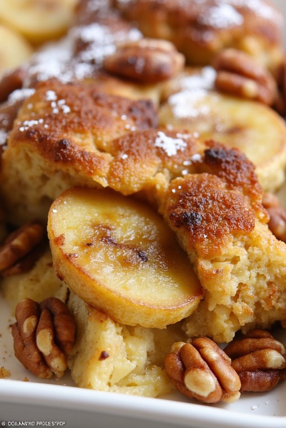 overnight banana walnut casserole