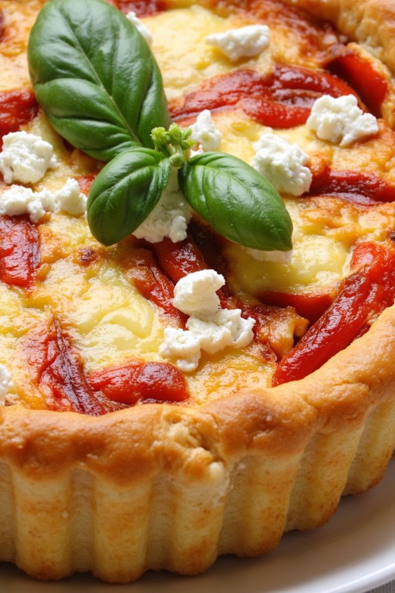 roasted pepper goat cheese quiche