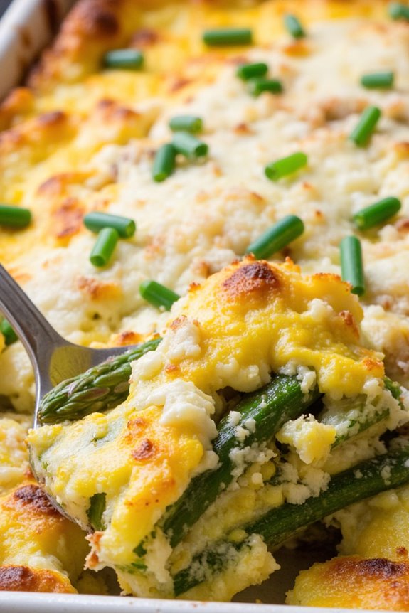 savory asparagus goat cheese bake