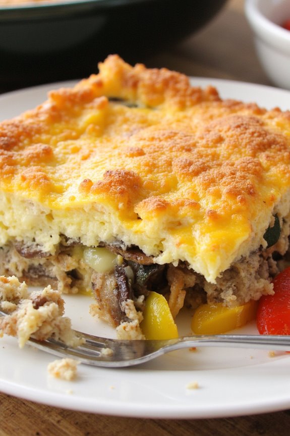 savory mushroom swiss casserole