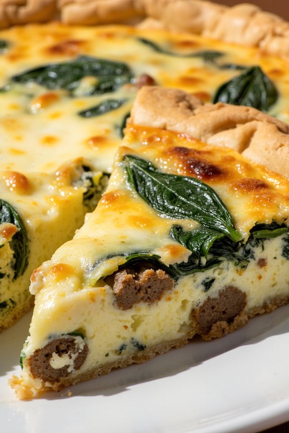 savory sausage spinach quiche