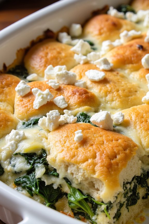 savory spinach feta casserole