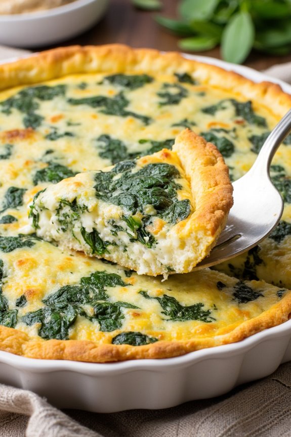 savory spinach feta quiche