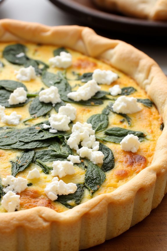 savory spinach feta quiche