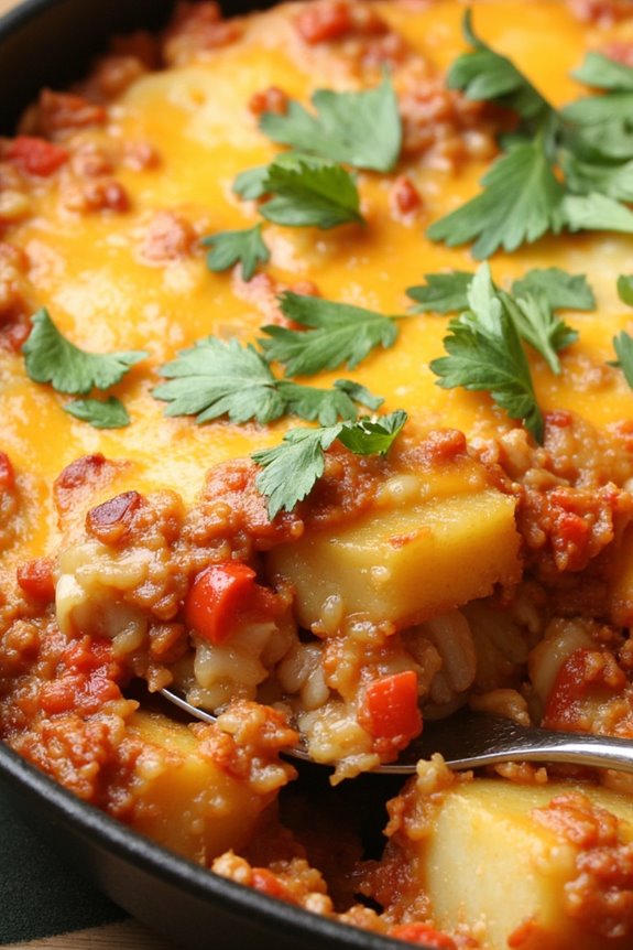 spicy chorizo potato casserole