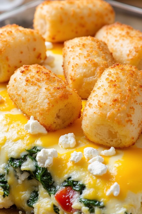 spinach feta tater tot casserole