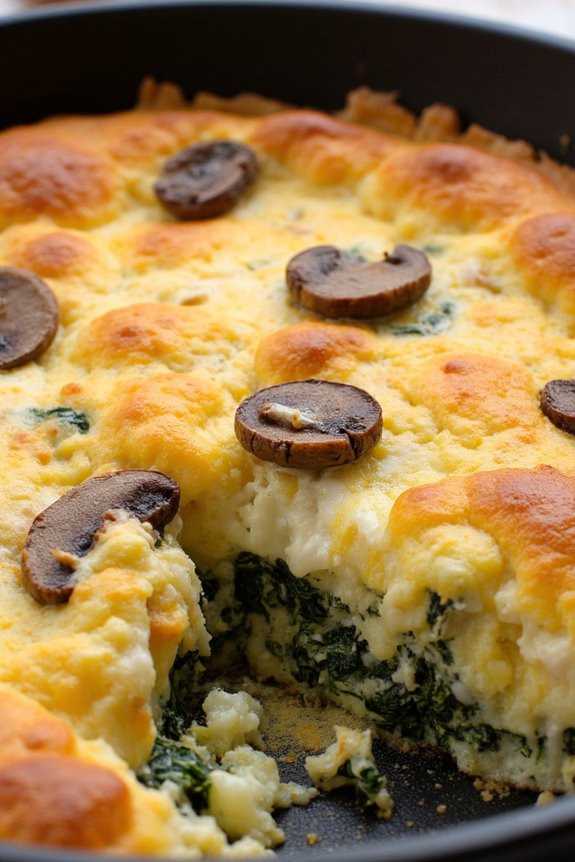 spinach mushroom breakfast casserole
