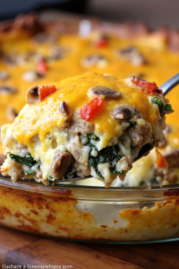 veggie packed sausage gravy casserole