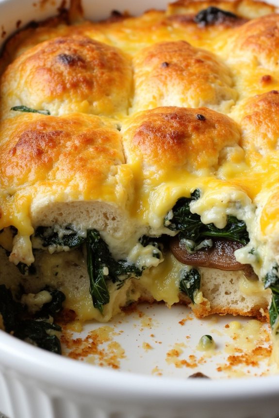 veggie spinach mushroom casserole