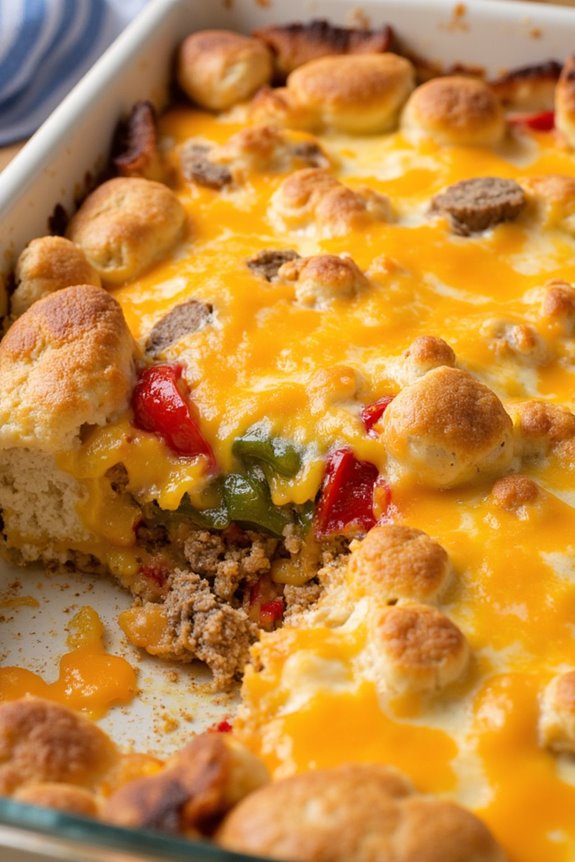 zesty sausage pepper breakfast bake