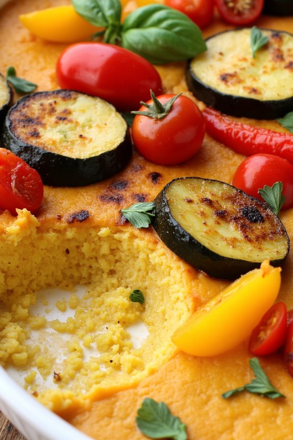 creamy polenta with roasted vegetables