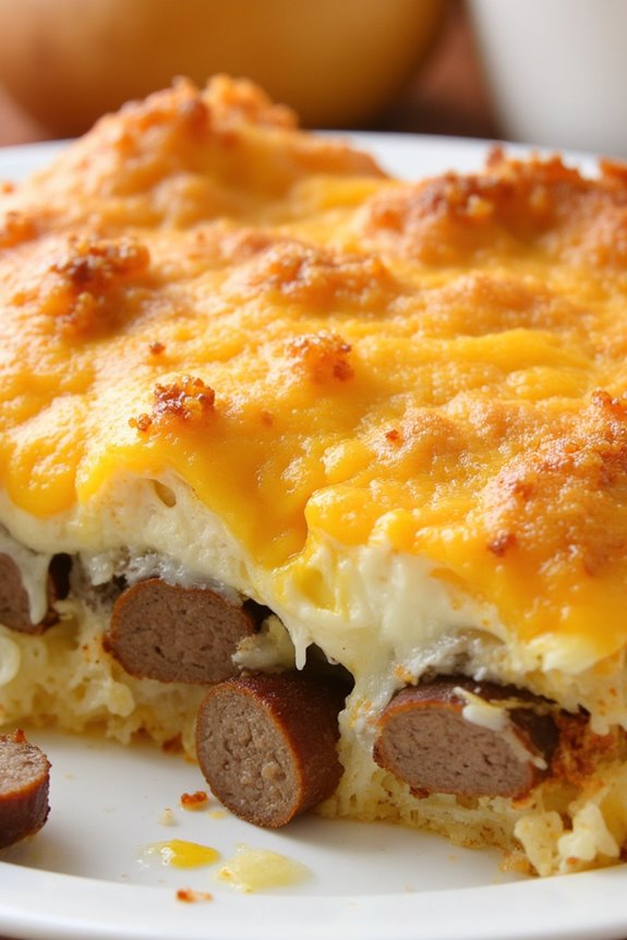 crispy sausage hash brown casserole
