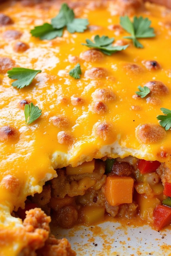 hearty chorizo sweet potato bake